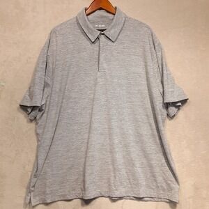 01.Algo Mens Performance Polo Shirt Sz.3XL/Gray-Striped/Golf/UV SPF 40/Dry